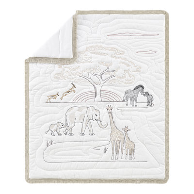 Jungle Safari Animal Boy Girl Neutral Sweet Jojo Designs 6p Crib Bedding + BreathableBaby Breathable Mesh Liner 