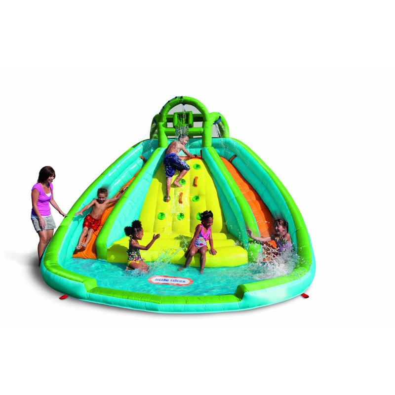 Blue and Yellow Inflatable Water Slide with Blower