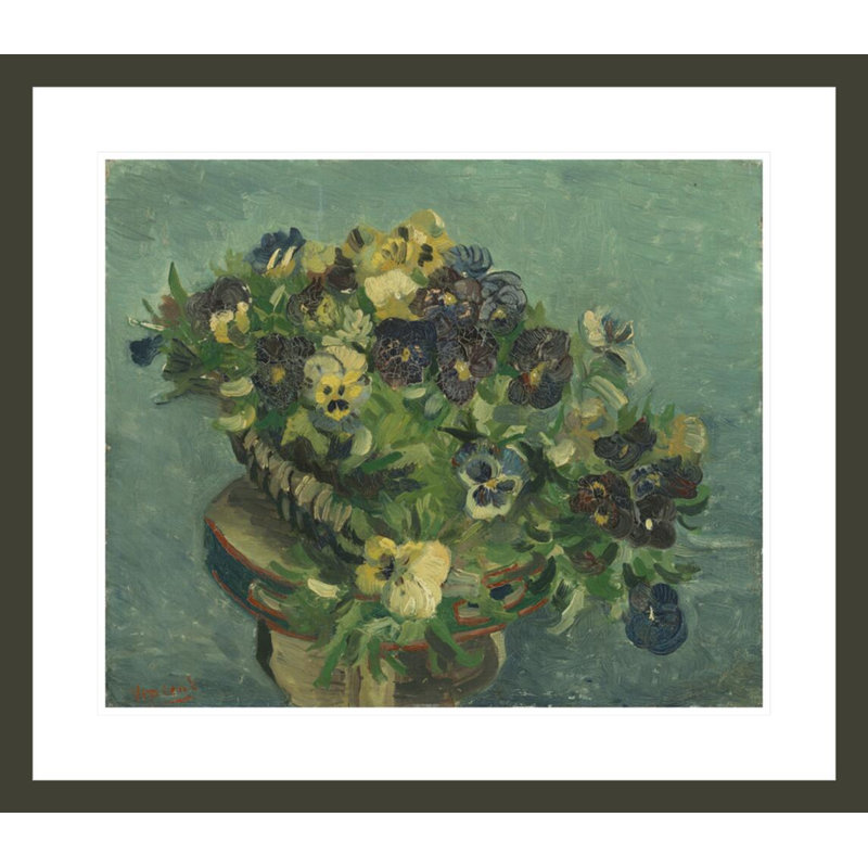 Panier de pensées par Vincent van Gogh, H 23,5 po x l 26,88 po