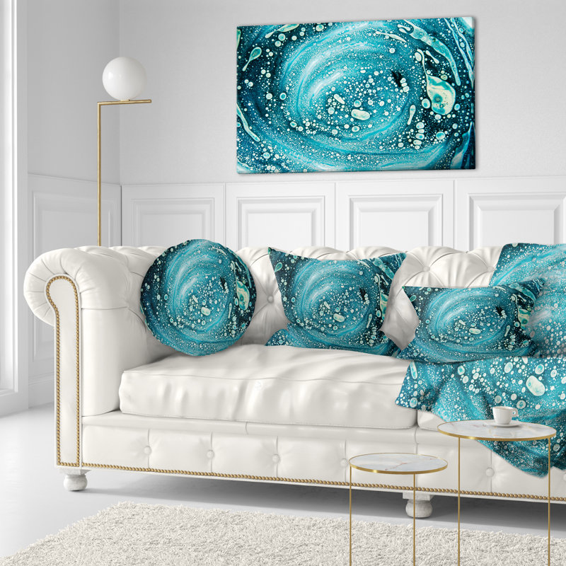 Motif fabuleux bleu précieux - coussin abstrait imprimé
