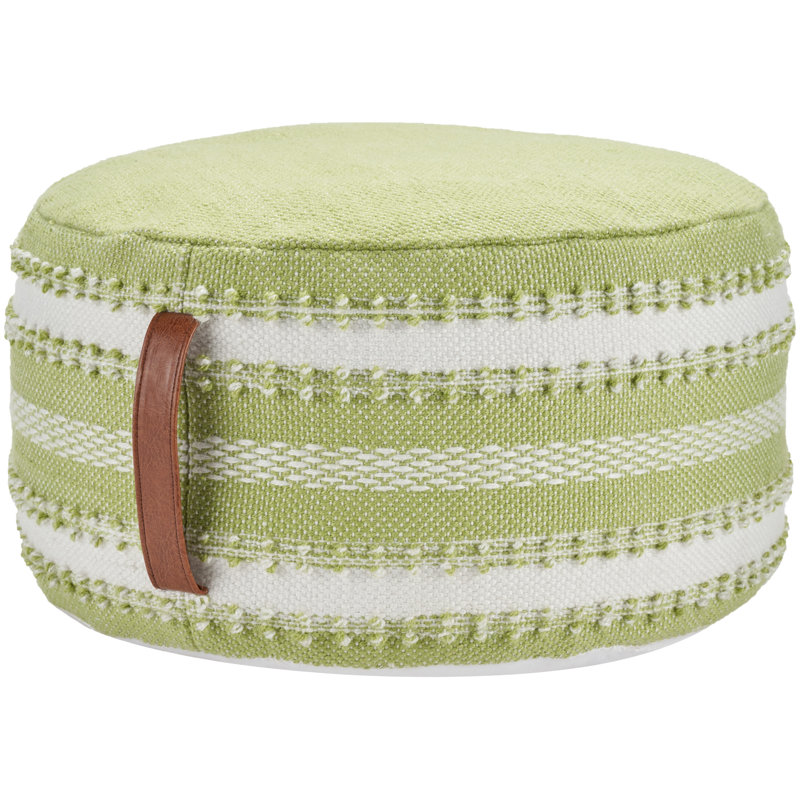 Hutcheson Upholstered Pouf, Lime Green