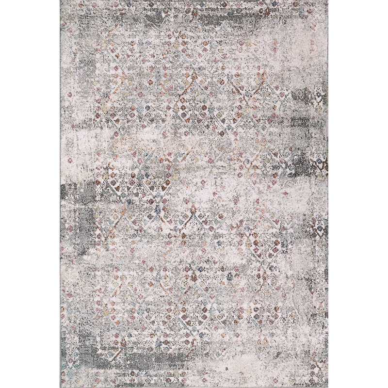 Tapis oriental ivoire / gris, Rectangle 9,2 pi 12,6 pi