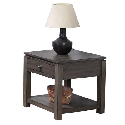 Mulliken Solid Wood End Table with Storage