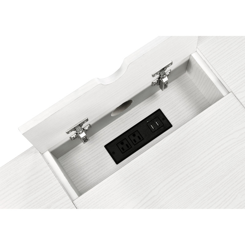 Bureau intégré - Largeur de 108 cm (42,58 po) - Finition naturelle et noire - Porte - Surface de travail spacieuse et tiroir