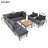 9-Piece Patio Rattan Furniture Set, Outdoor Conversation Set With Acacia Wood Legs And Tabletop, PE Rattan Sectional Sofa Set With Coffee Table, Washable Cushion, Gray