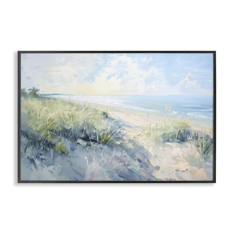  Art ensoleillé à la côte, estampe numérique par Gina Kelly, Giclée encadrée noir minuit, H 16 po x l 24 po