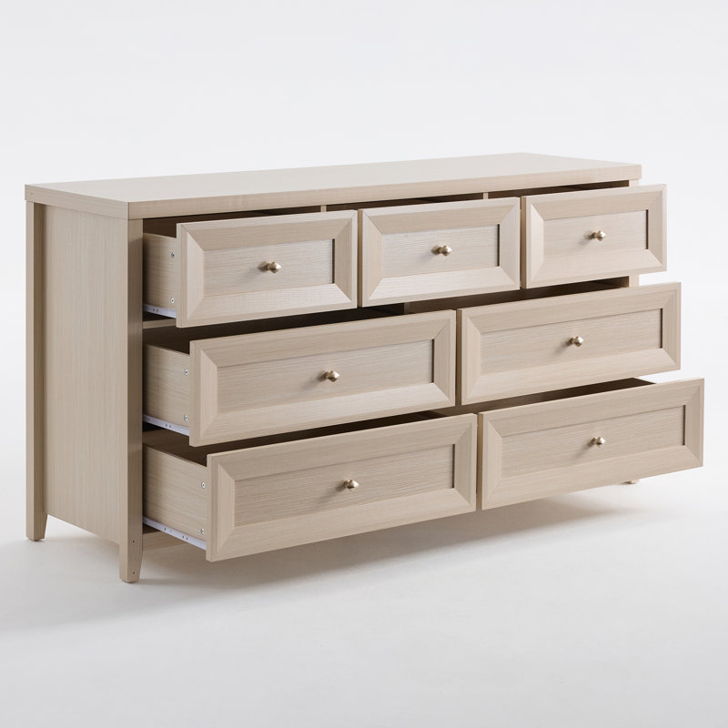 Commode 7 tiroirs Cleckheat, Ivoire blanc