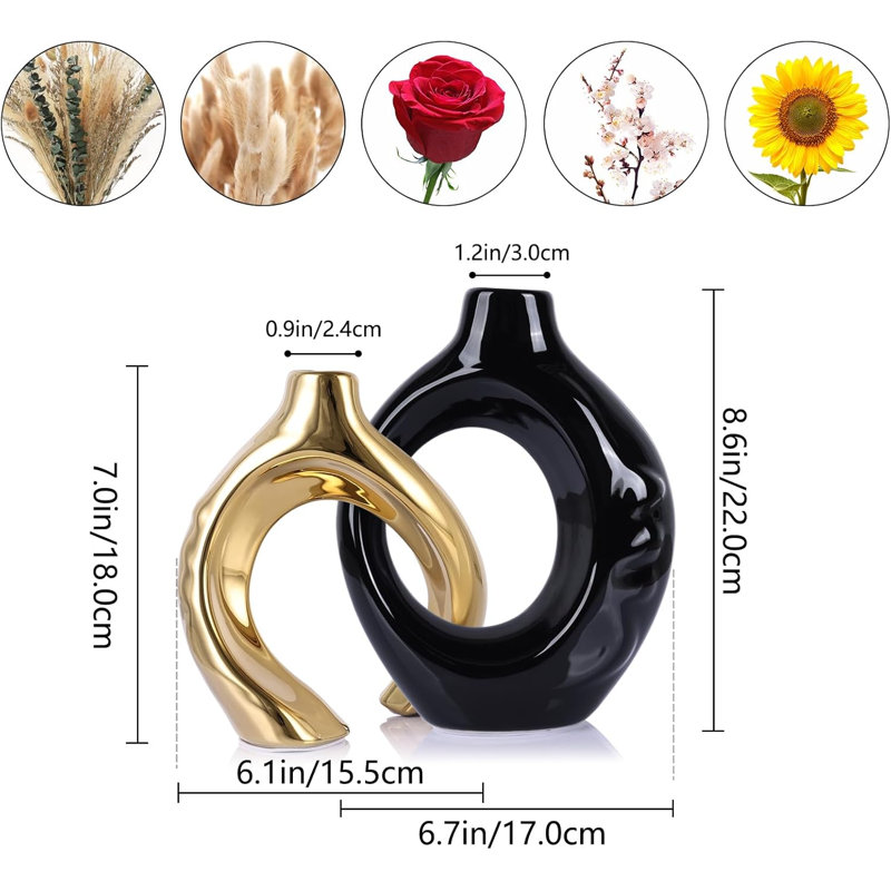 Ensemble de 2 vases en céramique Boho