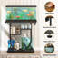 Support d'aquarium de 20 à 29 gallons avec prise de courant, support d'aquarium en U en métal avec tablettes de rangement, brun rustique