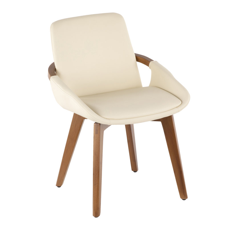Chaise Cosmo Mid-Century en similicuir crème par LumiSource