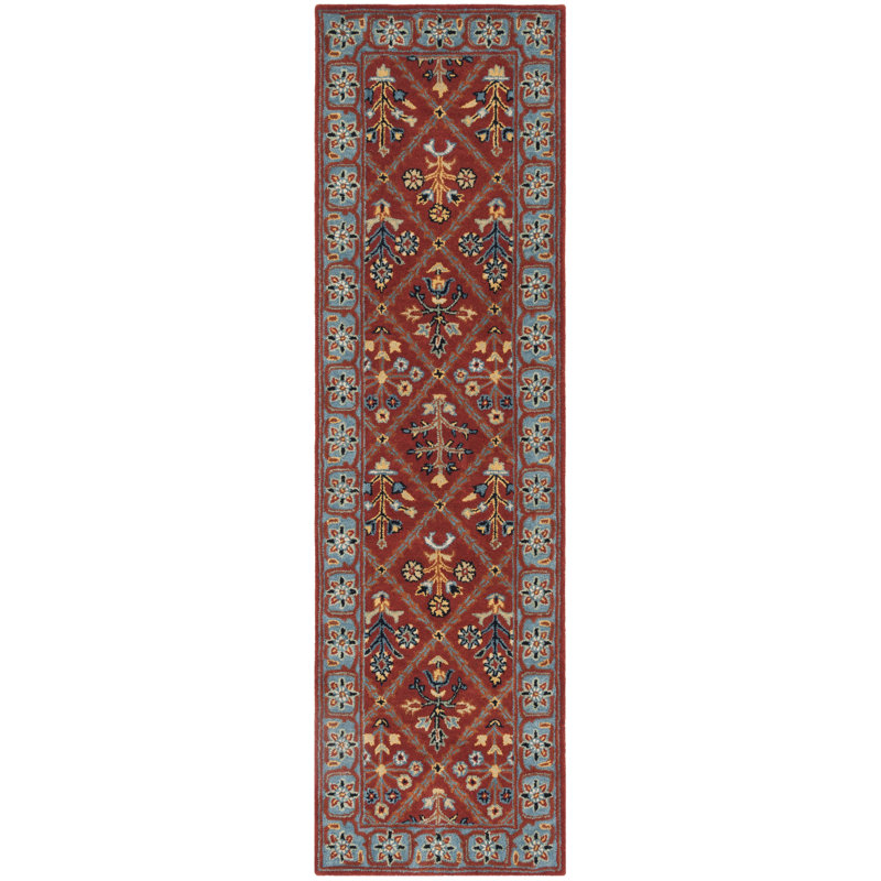 Tapis oriental en laine touffeté à la main Wahcheechee, Tapis de couloir 2 pi 3 po x 8 pi