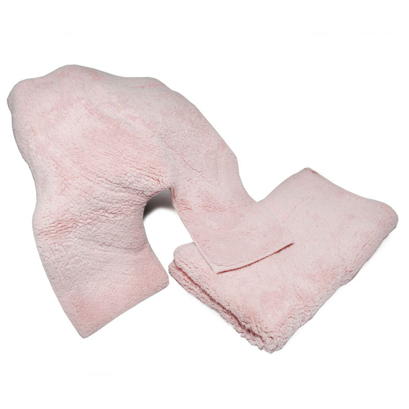 Cotton Non-Slip Bath Rug Set, Pink