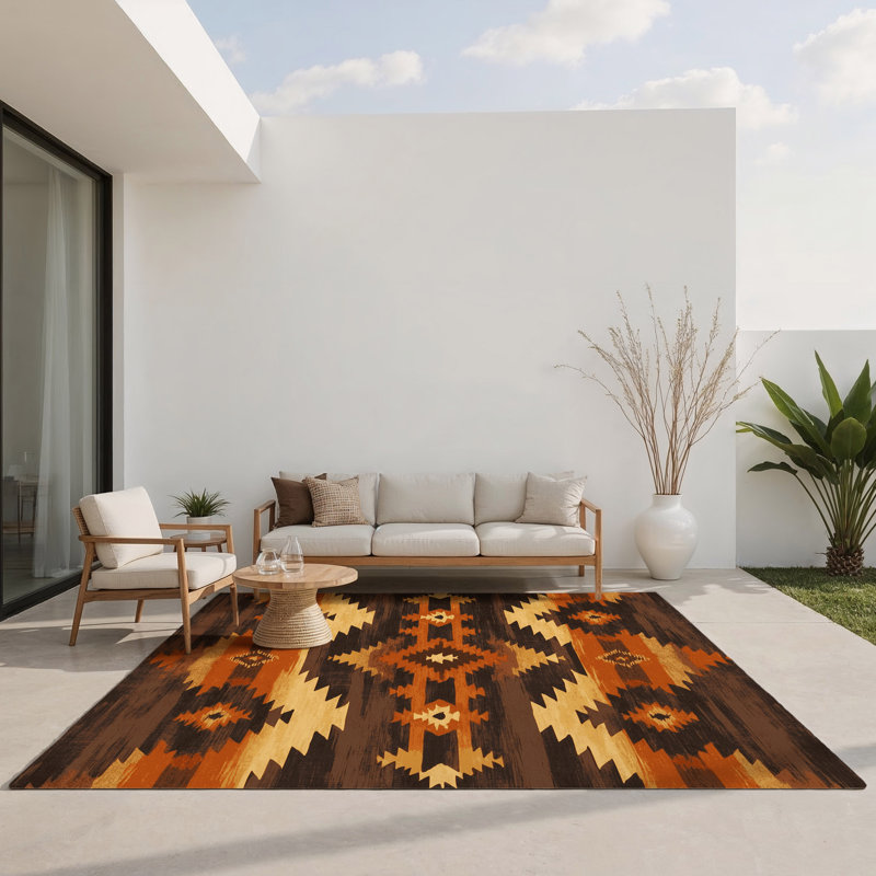 Path Of Ancestors Indoor And Outdoor Area Rug, Rectangle 1'6" x 2'6"