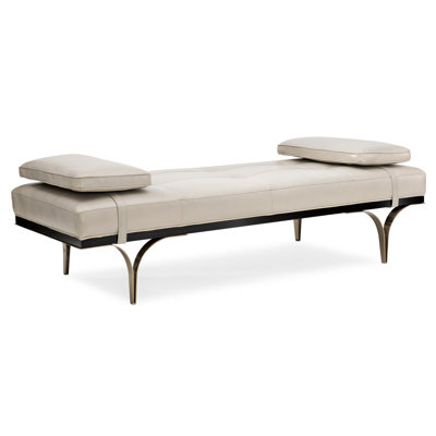 Modern Edge Upholstered Genuine Leather Daybed