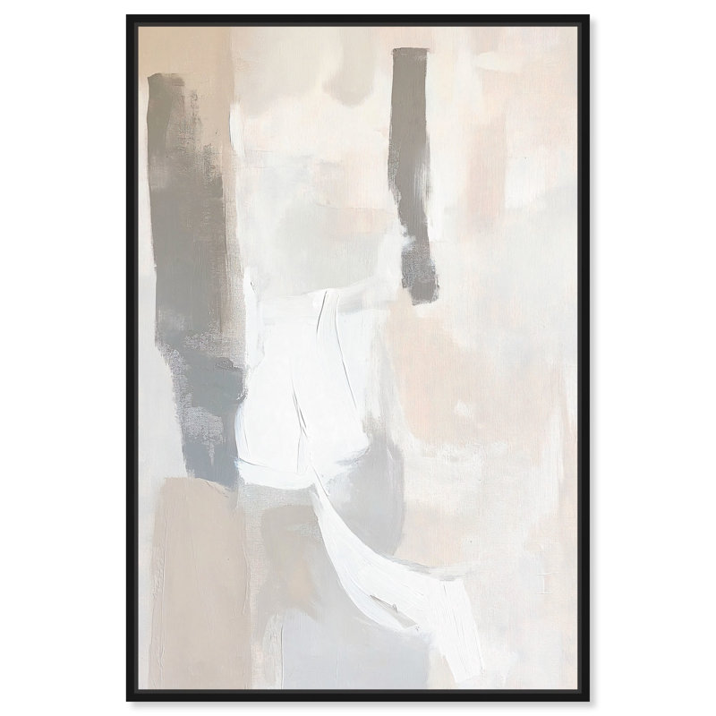 Softened Echoes I Canvas Minimalist Boho by Art Remedy, Black Floater Framed, 55" H x 37" W