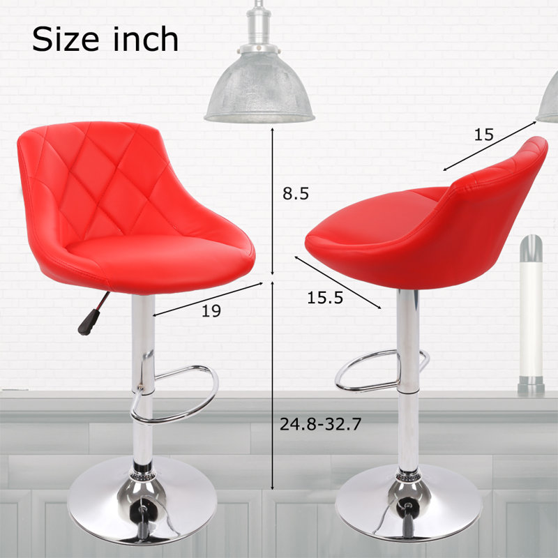 Noaelle Swivel Adjustable Height Counter Stool, Red
