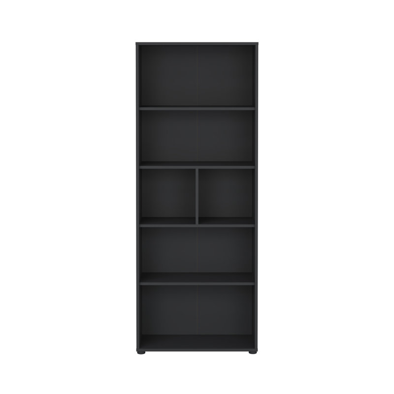 Embrie 31.34" W x 80.59" H 6 Shelf Bookcase, Matte Gray