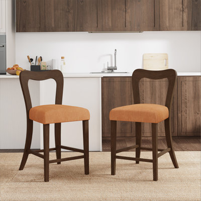Counter Stool Without Arm(walnut+caramel) Set of 2