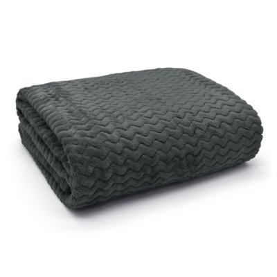 Murraghn Snug Soft Chevron Patterned Blanket Mink Throw