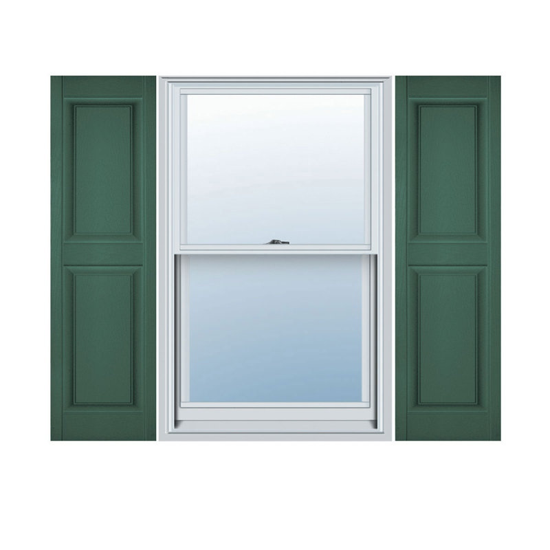 Vinyle à vie, panneaux sur mesure, volets surélevés, avec persiennes, Vert forêt, H 59 po x l 14,5 po x P 1 po
