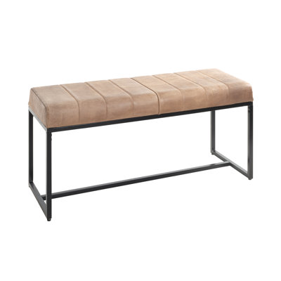 Leanora Genuine Leather Upholstered Bench