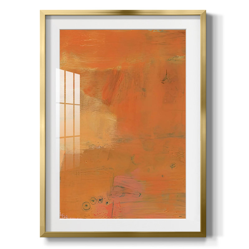 Almon Abstract II -Framed Print, 28.5" H x 20.5" W, Gold