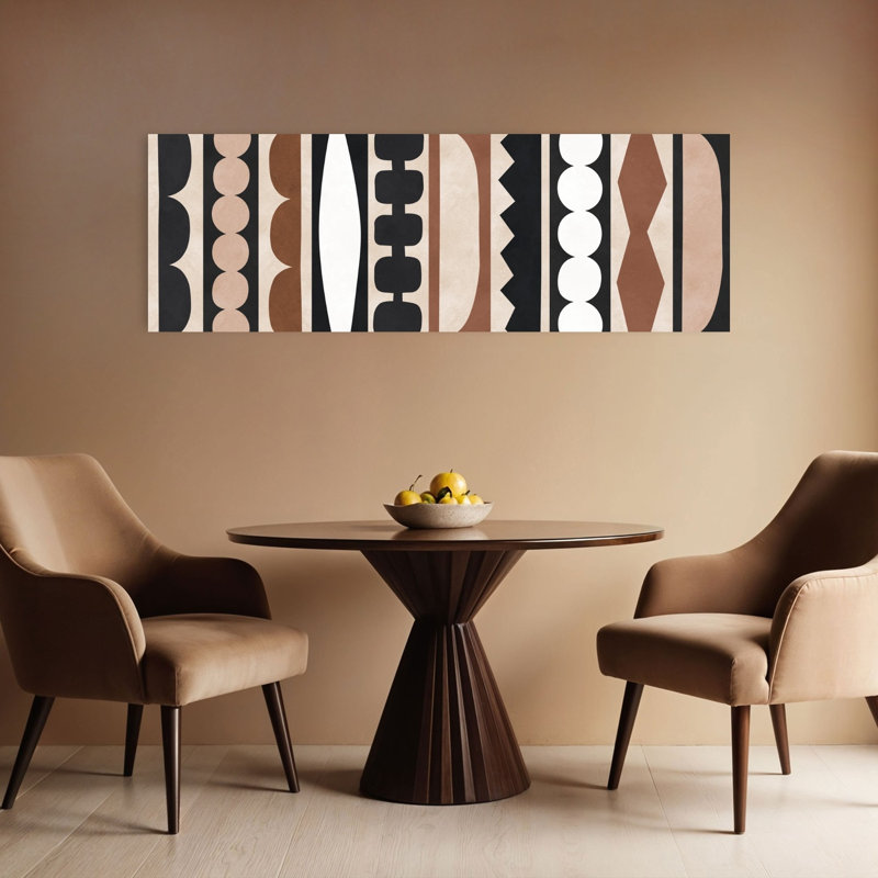 Art mural géométrique abstrait géométrique formes géométriques contemporaines, H 16 po x l 48 po
