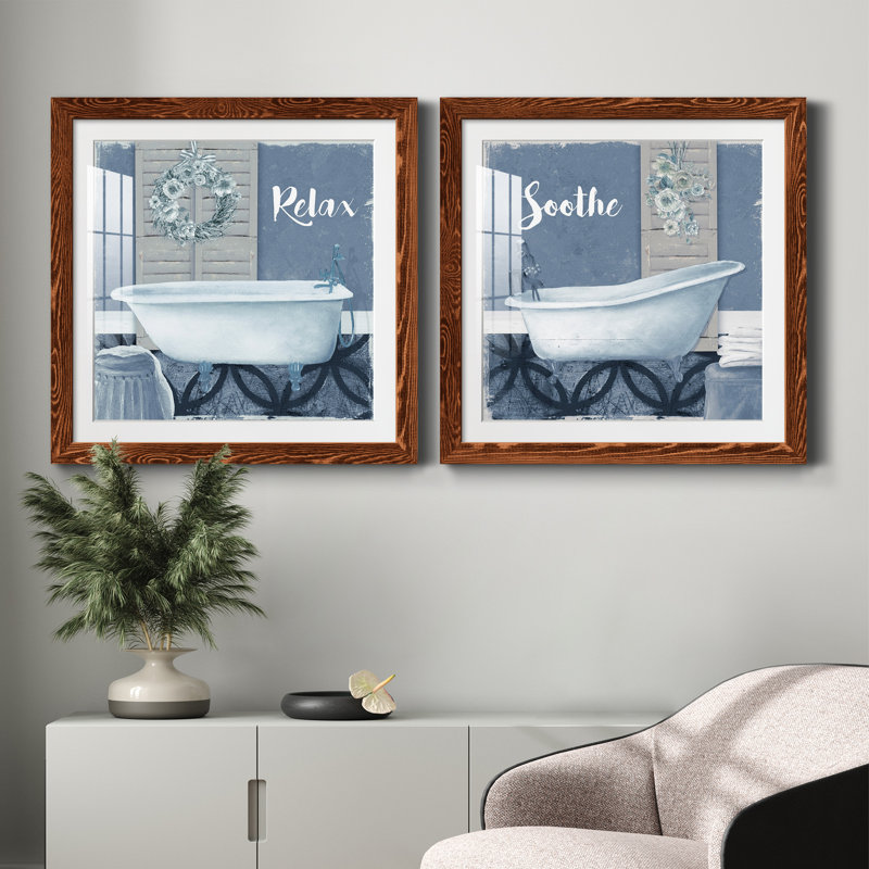 Relax - ensemble de 2 cadres photo, H 35,5 po x l 71 po x P 1,5 po, Érable encadré