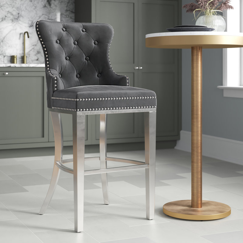 Tabouret de bar 29 po Mcneill, Argent, Blanc perle