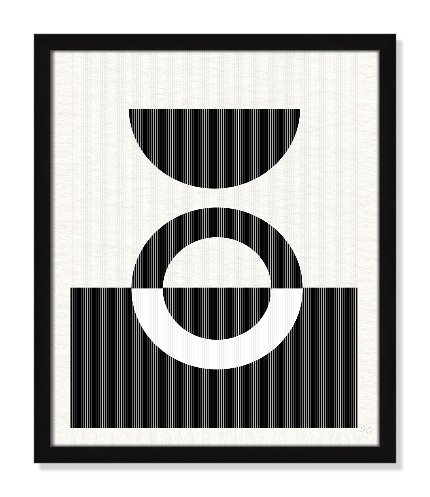 Eclipse III, 19" H x 16" W x 0.75" D, Satin Black Framed