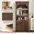 Wooden Storage Cabinet With Arched Design, Display Cabinet With LED Lighting, Large Capacity & Waterproof Surface-121515904