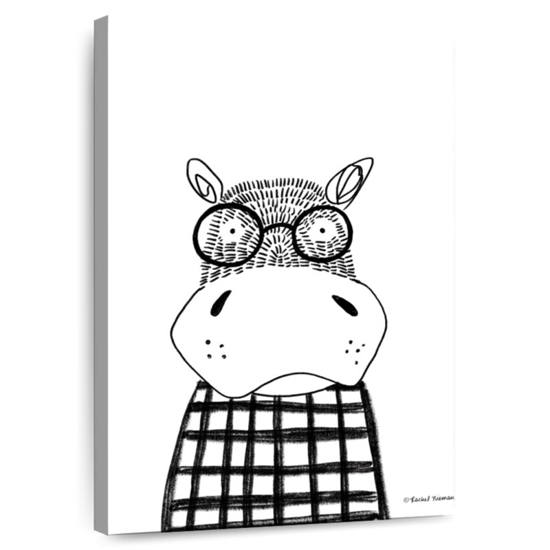 Hippo In Glasses, 30" H x 20" W