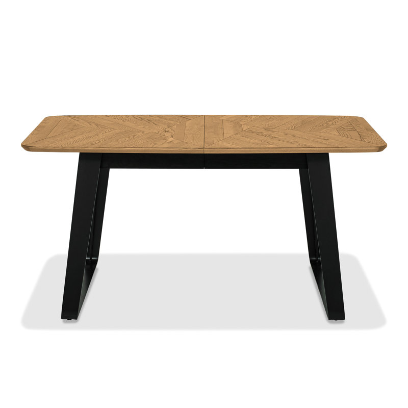 Airius Extendable Metal Base Dining Table, H76 x L160 x W92cm, Oak