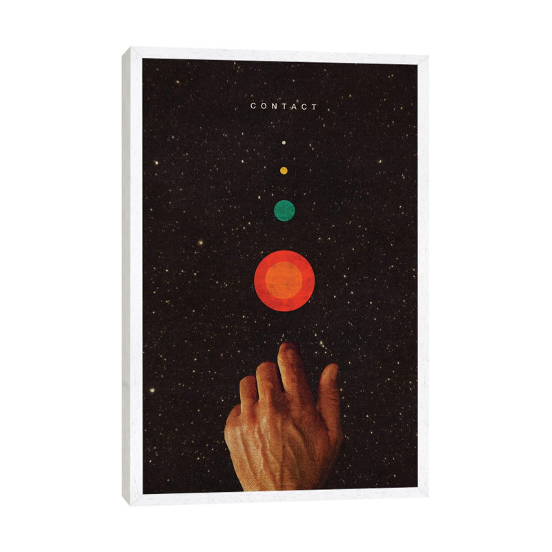 Contact 1 Piece Wall Art on Canvas, 66.04cm H x 45.72cm W x 3.81cm D, White Framed