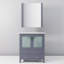 30 po W pour meuble-lavabo gris foncé, profondeur 18,25 po, surface en céramique blanche, miroir mural à fixation ovale 28 po, porte d'armoire à fermeture douce, salle de bain large à deux tiroirs, comptoir, fonction de fermeture, une avec-293072920