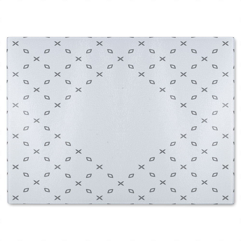 Crosses & Diamonds Glass Chopping Board