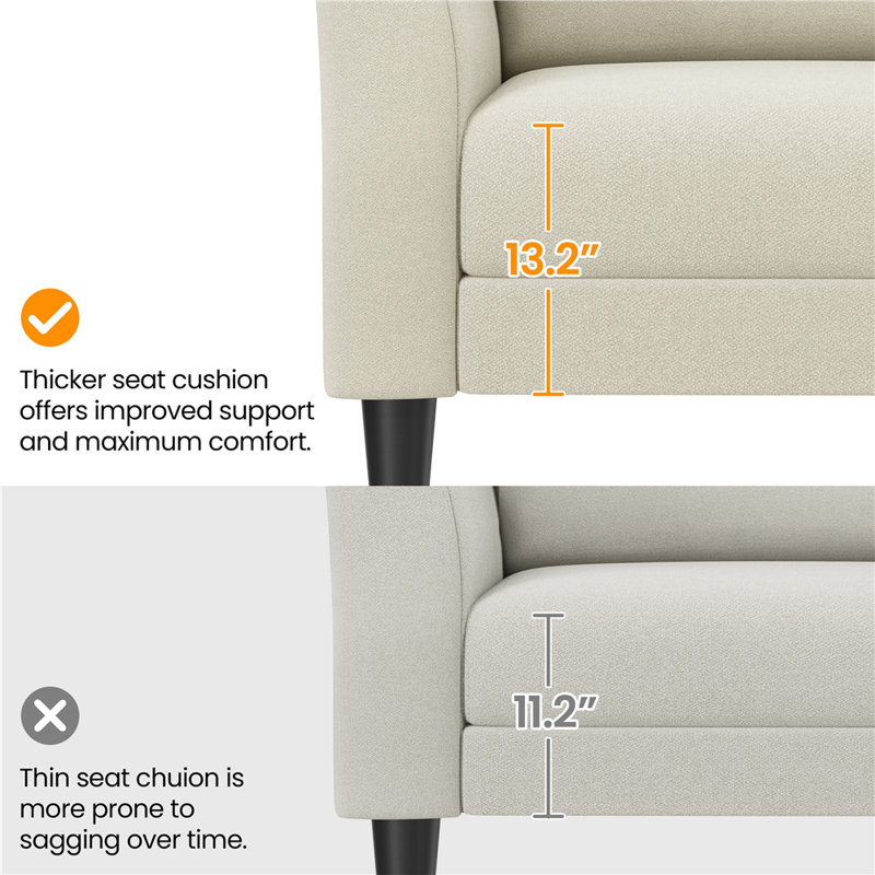 Parkville 67" Linen Flared Arm Loveseat, Beige