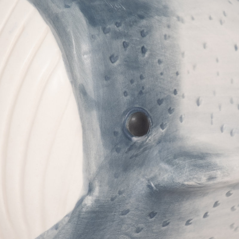 Blue Whale Decor, Blue/White, 6" H x 8" W x 6" D