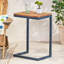Grande table d'appoint fonctionnelle en fer et en bois de sapin, avec un design en forme de C pour plus de style, 18,17 po de profondeur, 12,79 de largeur, 25,89 po de hauteur combinée,