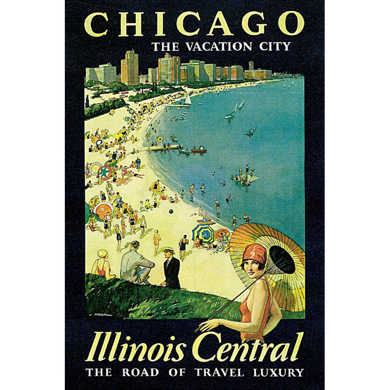 Chicago, la ville des vacances, H 24 po x l 16 po