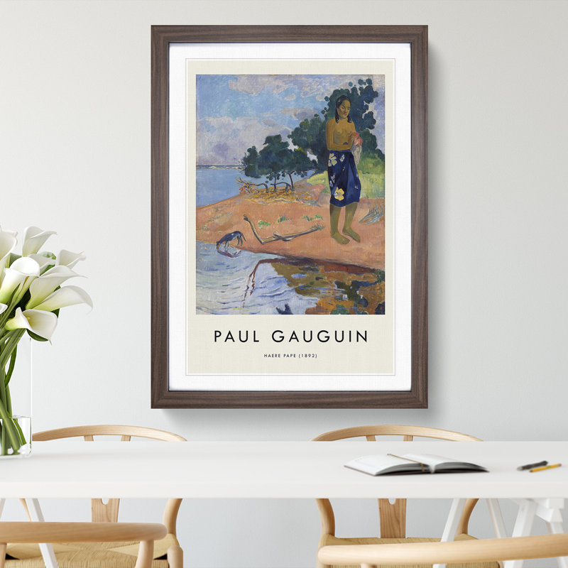 Haere Pape by Paul Gauguin - Single Picture Frame Print, 48cm H x 36cm W x 2cm D, Walnut Framed