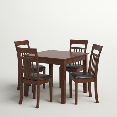 Gazaway 5 - Piece Rubberwood Solid Wood Dining Set