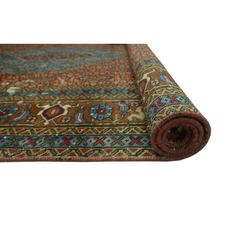 Keidi One-of-a-Kind 6'5 X 9'6 1980s Wool Area Rug in Rust