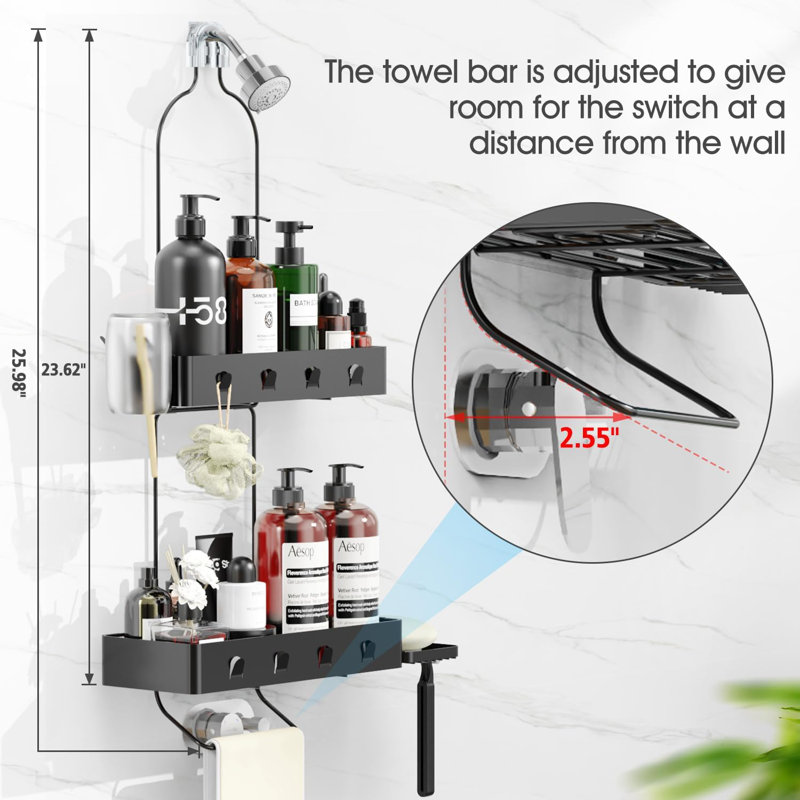 Serviteur de douche suspendu avec porte-savon