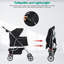 Poussette pour animaux de compagnie Poussette pliable à 4 roues pour chien avec housse en maille respirante-59149114