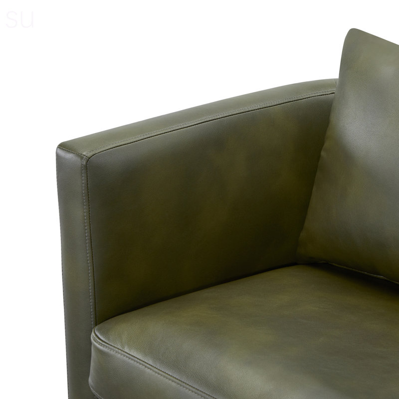 Fauteuil demi-tonneau pivotant Riona Midnight, Polyester vert et polyuréthane