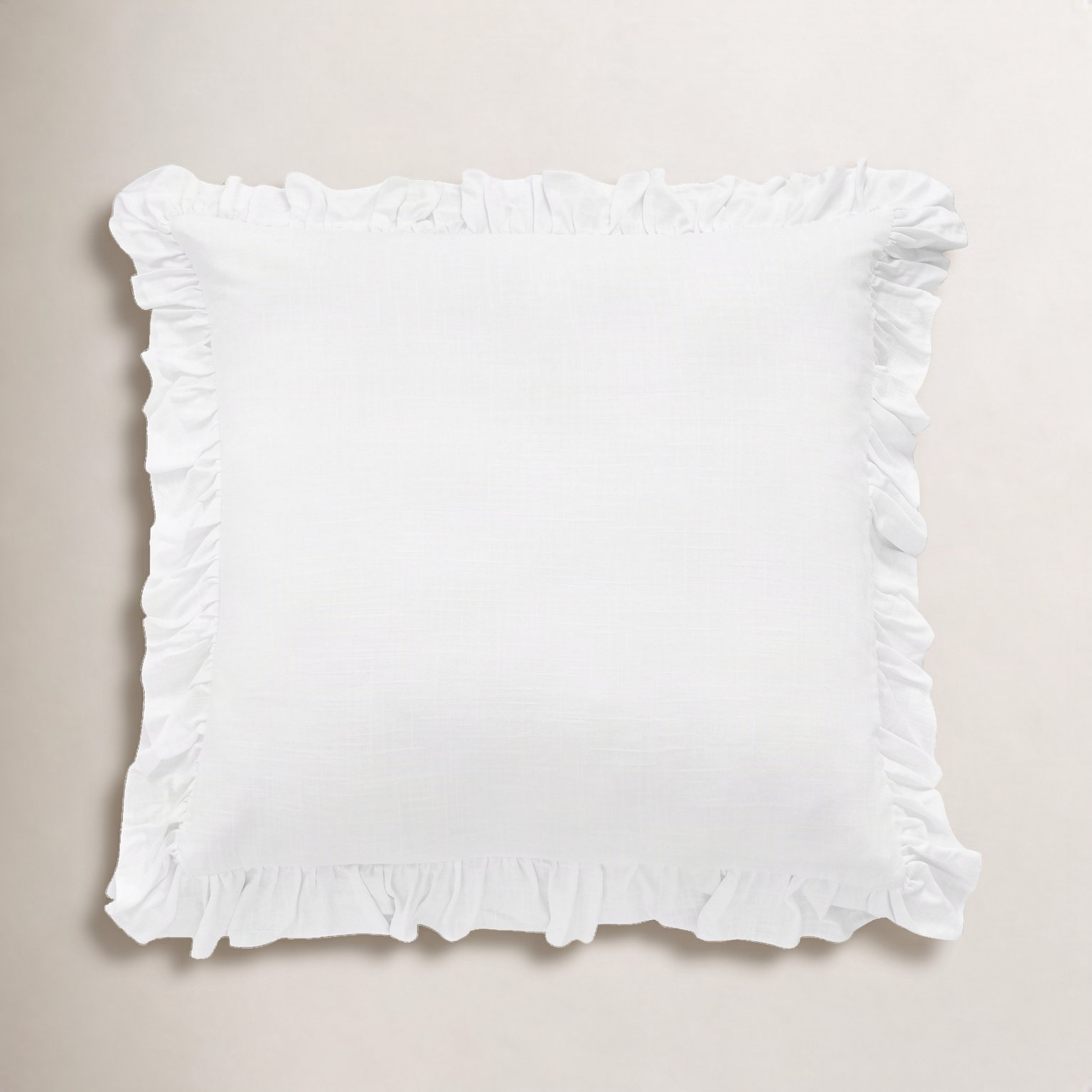 Lily Linen Pillow Sham, White, Euro