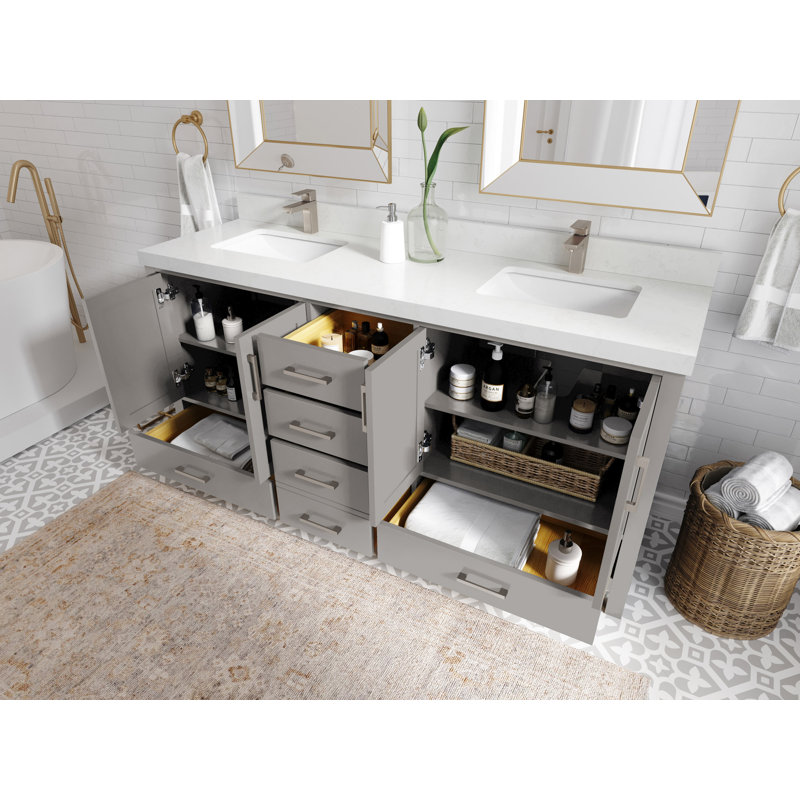 Ensemble de meuble-lavabo double 72 po Malibu, Laza