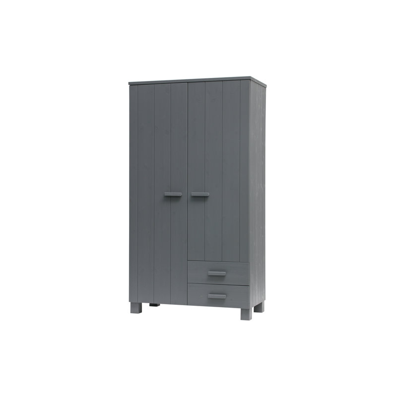 Dennis 2 Door Wardrobe, Steel Grey