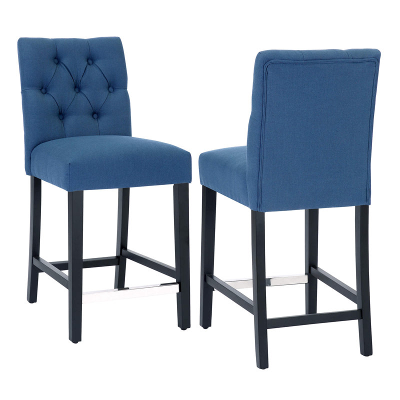 Tabouret de bar et de comptoir Wren (ensemble de 2), Tabouret de comptoir (siège d'une hauteur de 24 p, Thé, Noir